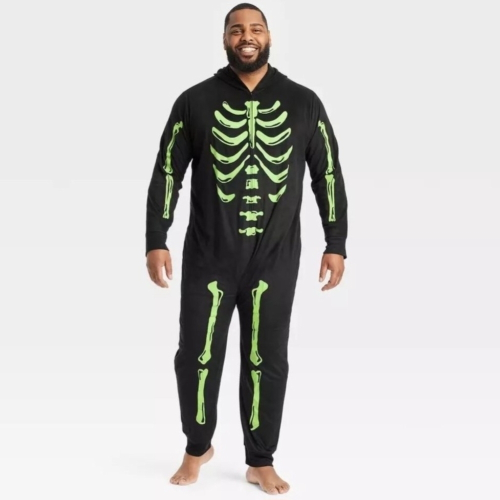 NWT Hyde and Eek Boutique SKELETON Union Suit 1 Pc Pajama Glow In The Dark New